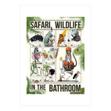 Safari Animals in the Bathroom, funny toilet humour (Print Only) thumbnail
