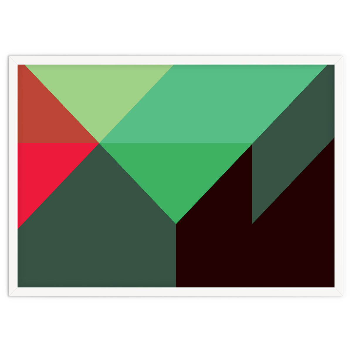 Geometric Shapes No. 30 - red, green & black