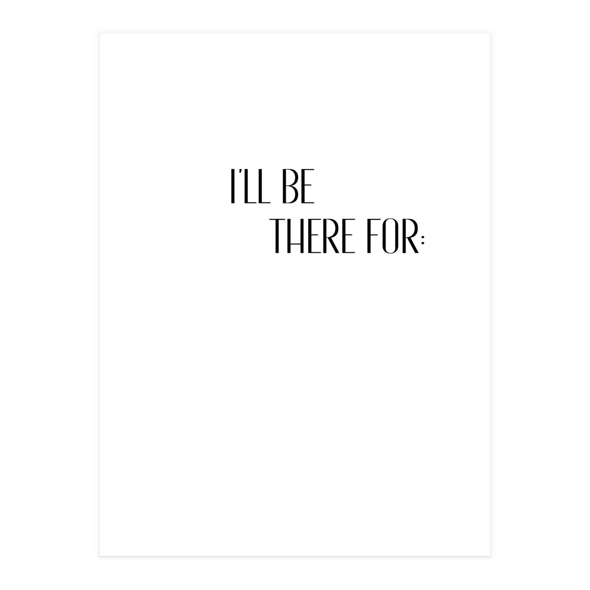 I'LL BE THERE  - 01 of 02 (Print Only)