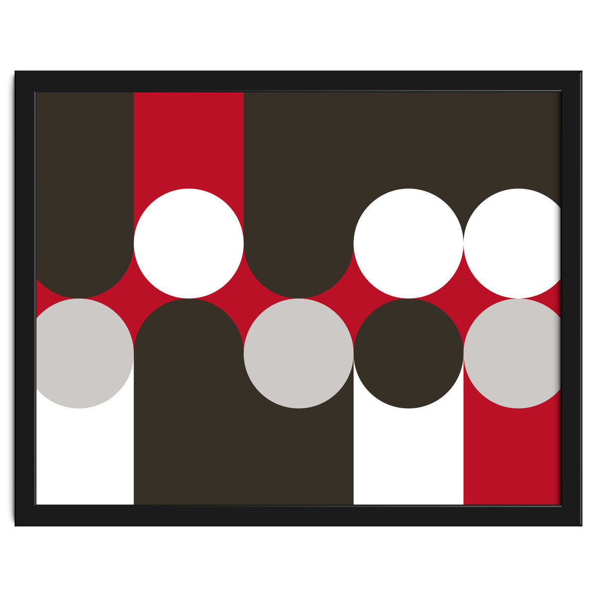 Geometric Shapes No. 33 - brown, red & white
