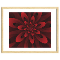 Abstract Digital Modern Red Floral 3D ART