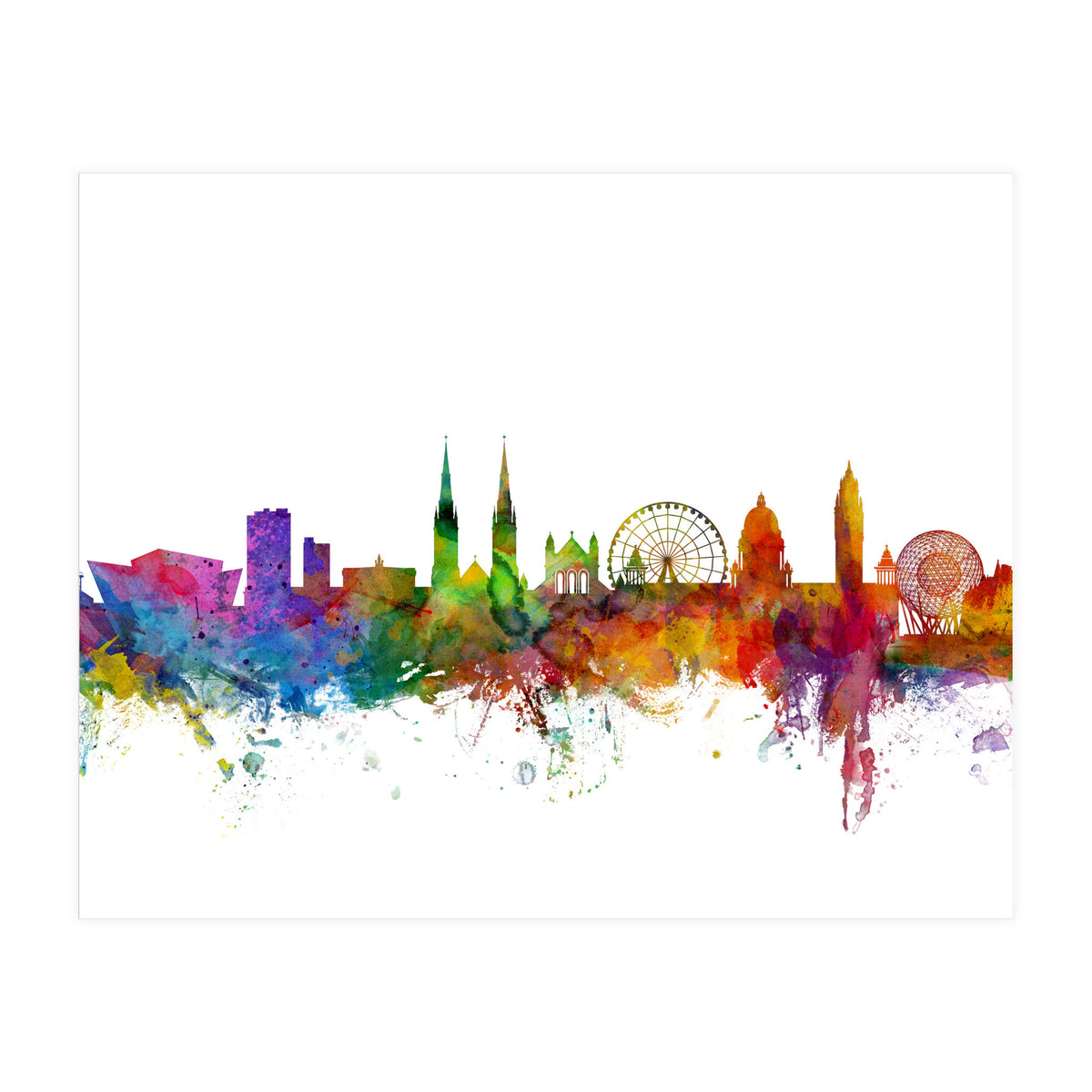 Belfast Northern Ireland Skyline (Print Only)