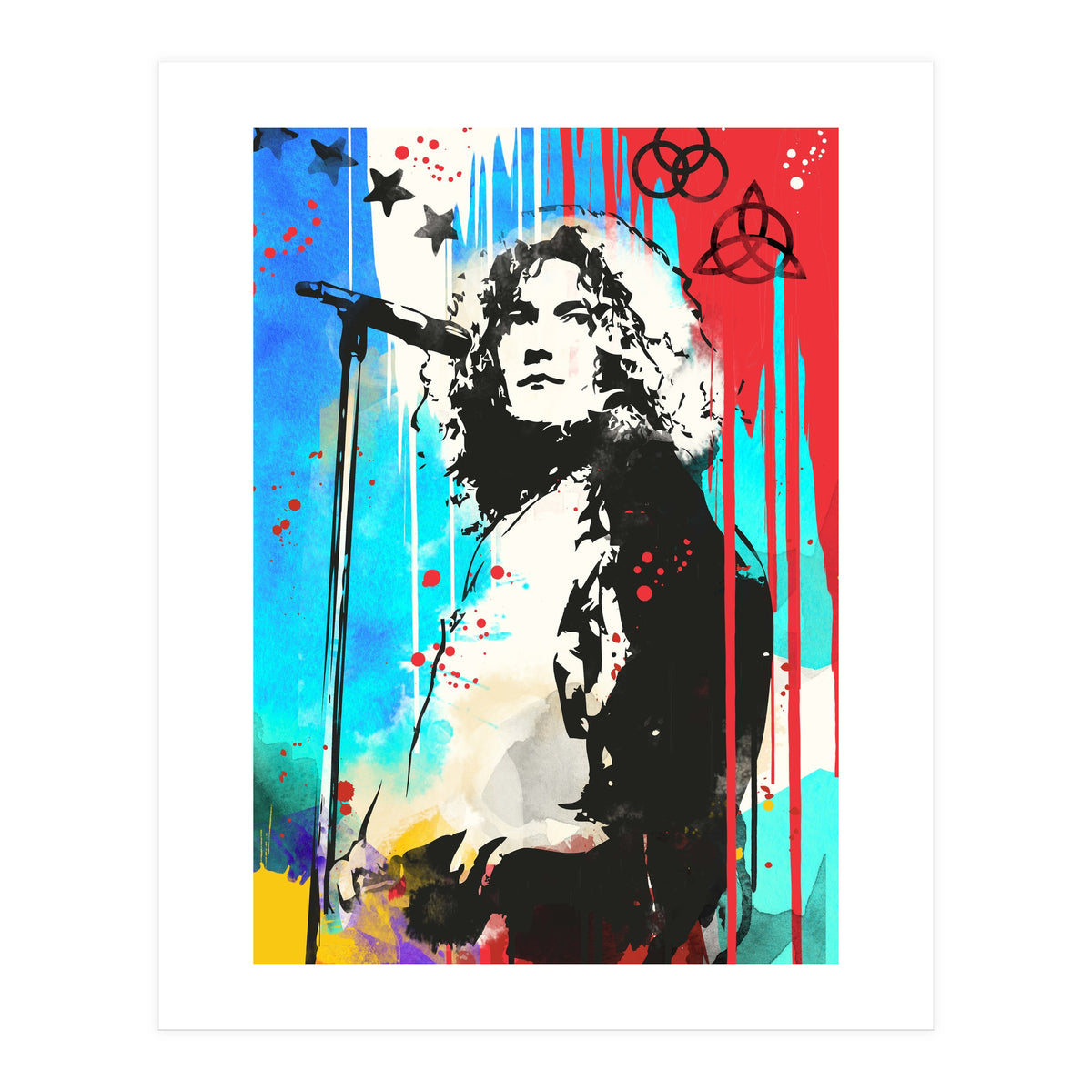 Robert Plant pop art poster (Print Only)