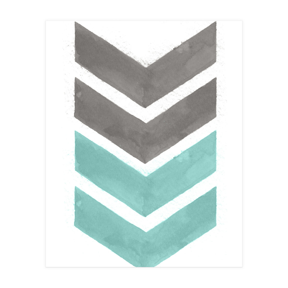 Mint Grey Chevron Print (Print Only)