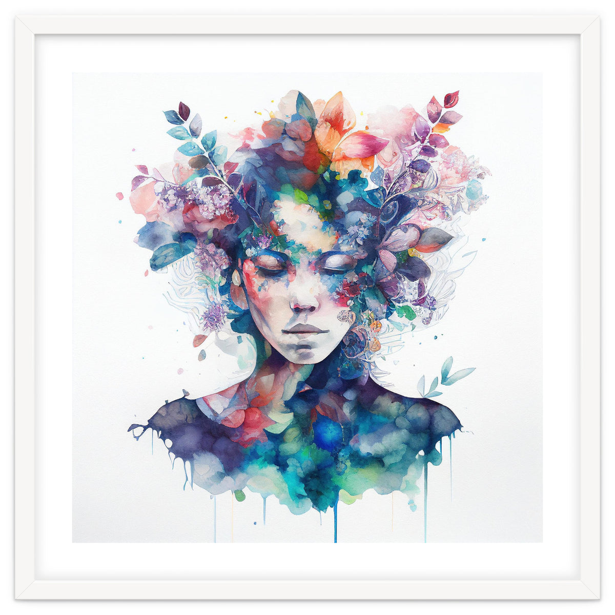 Watercolor Tropical Woman #16