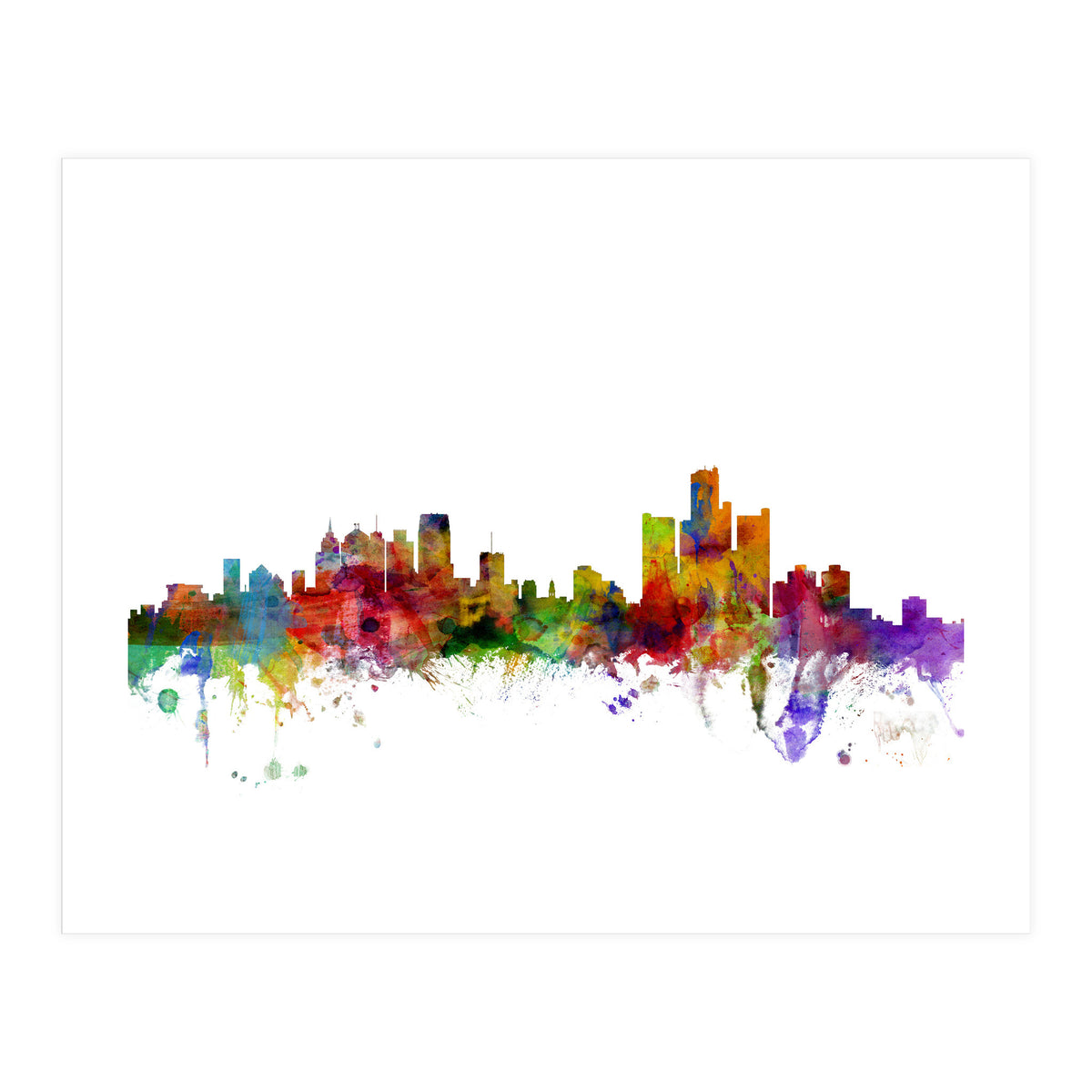 Detroit Michigan Skyline (Print Only)