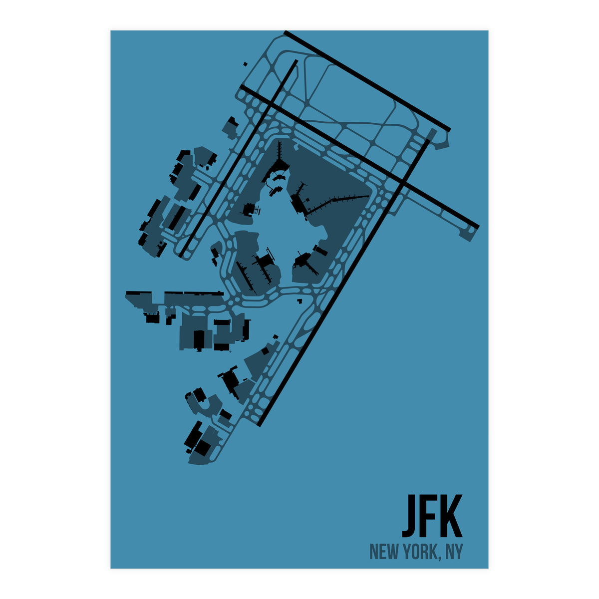 New York JFK Airport Layout (Print Only)