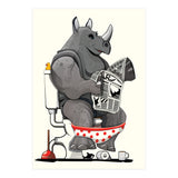 Rhinoceros on the Toilet, Funny Bathroom Humour (Print Only) thumbnail