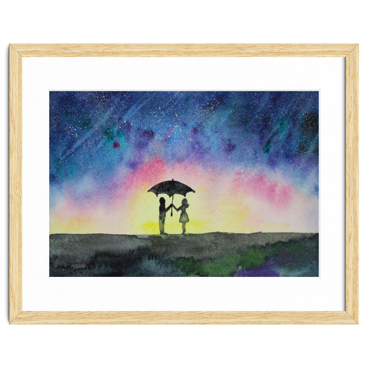 Under the star rain || watercolor