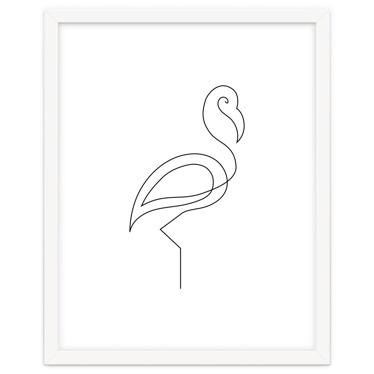 One Line Art Flamingo