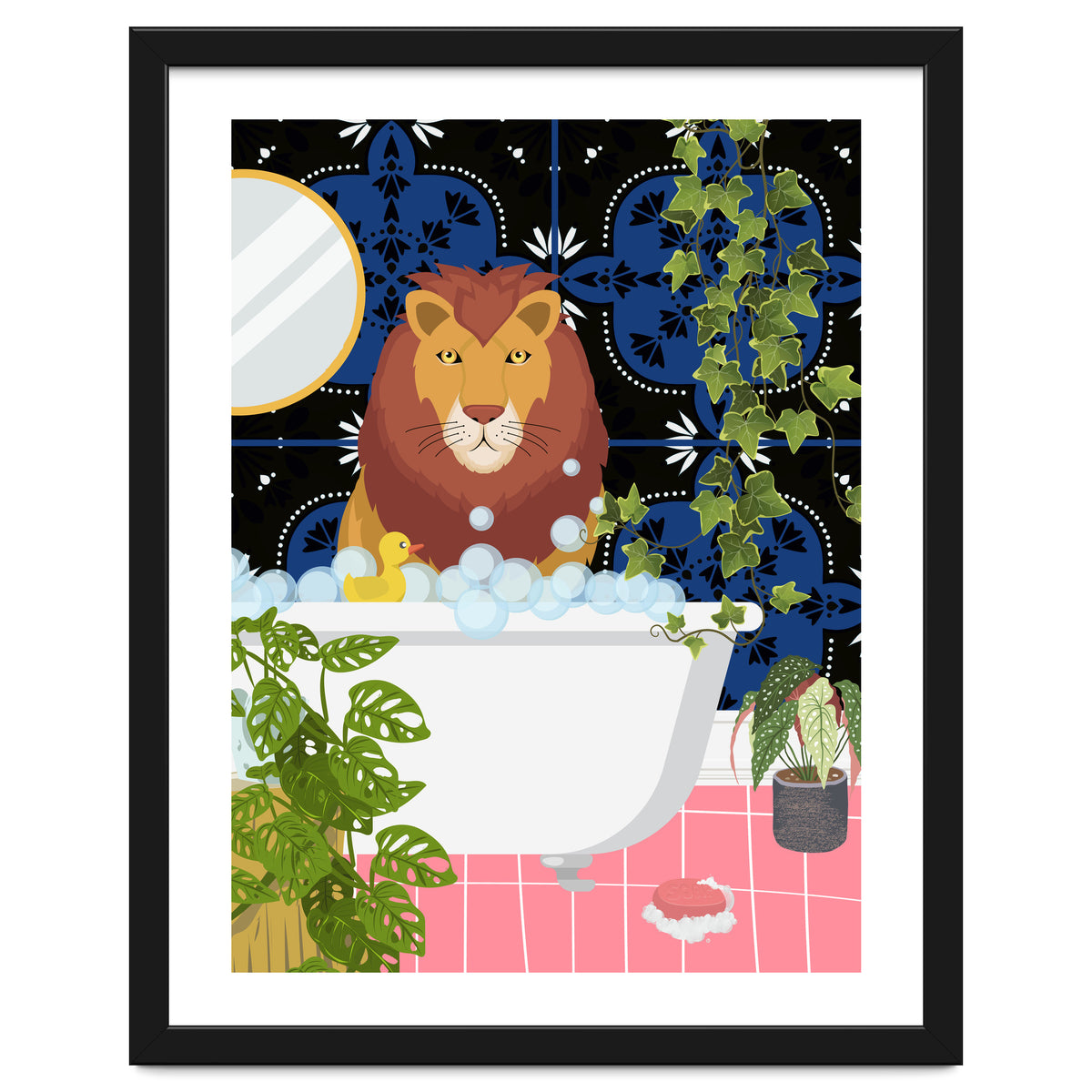 Lion in Moroccan Style Bathroom