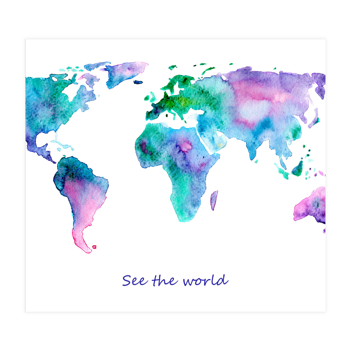 See the world || watercolor (Print Only)