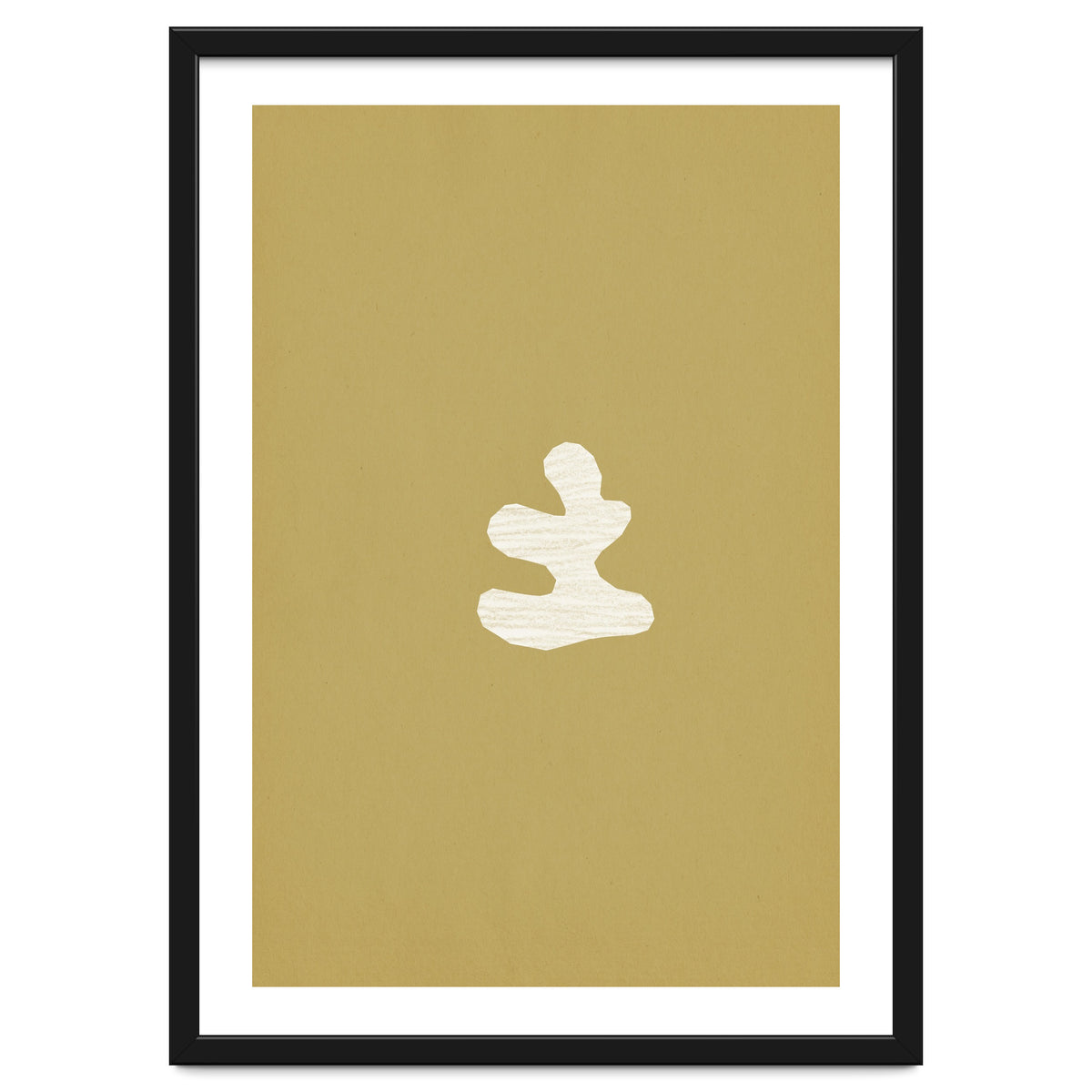 Olive green cut-out shapes