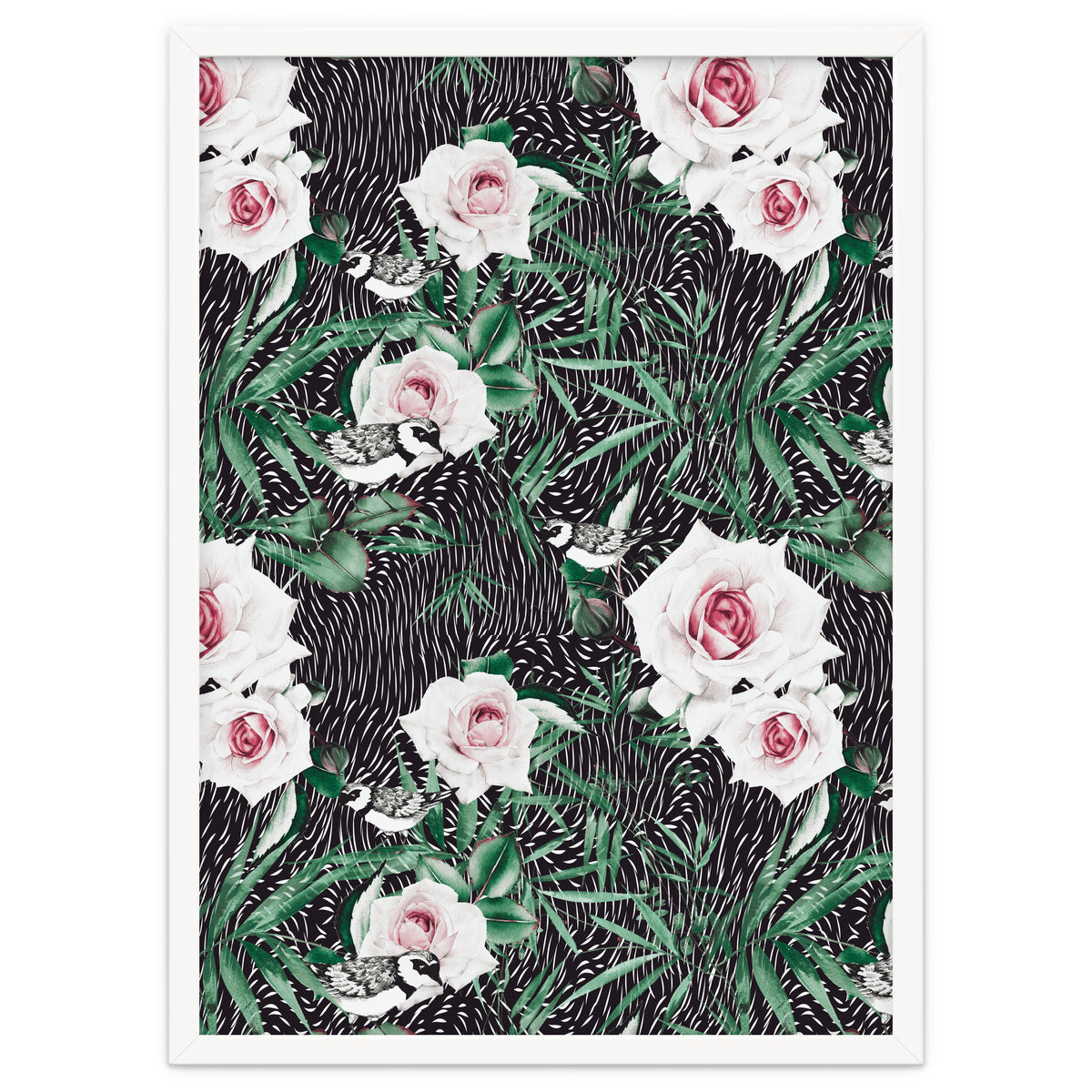 Dark flowery abstract of birds