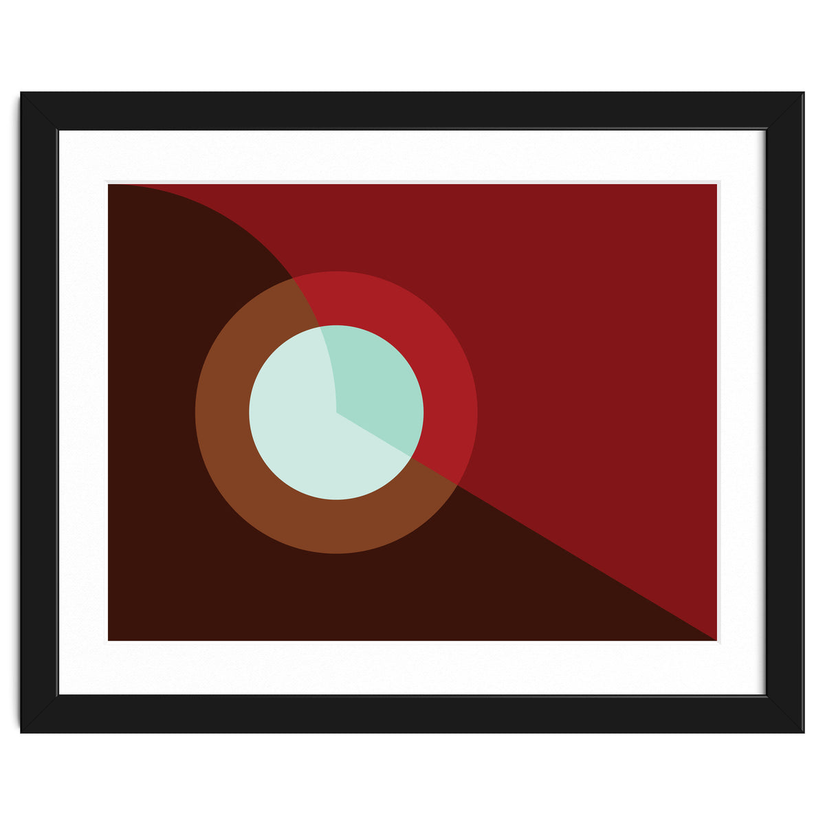 Geometric Shapes No. 2 - deep reds & turquoise