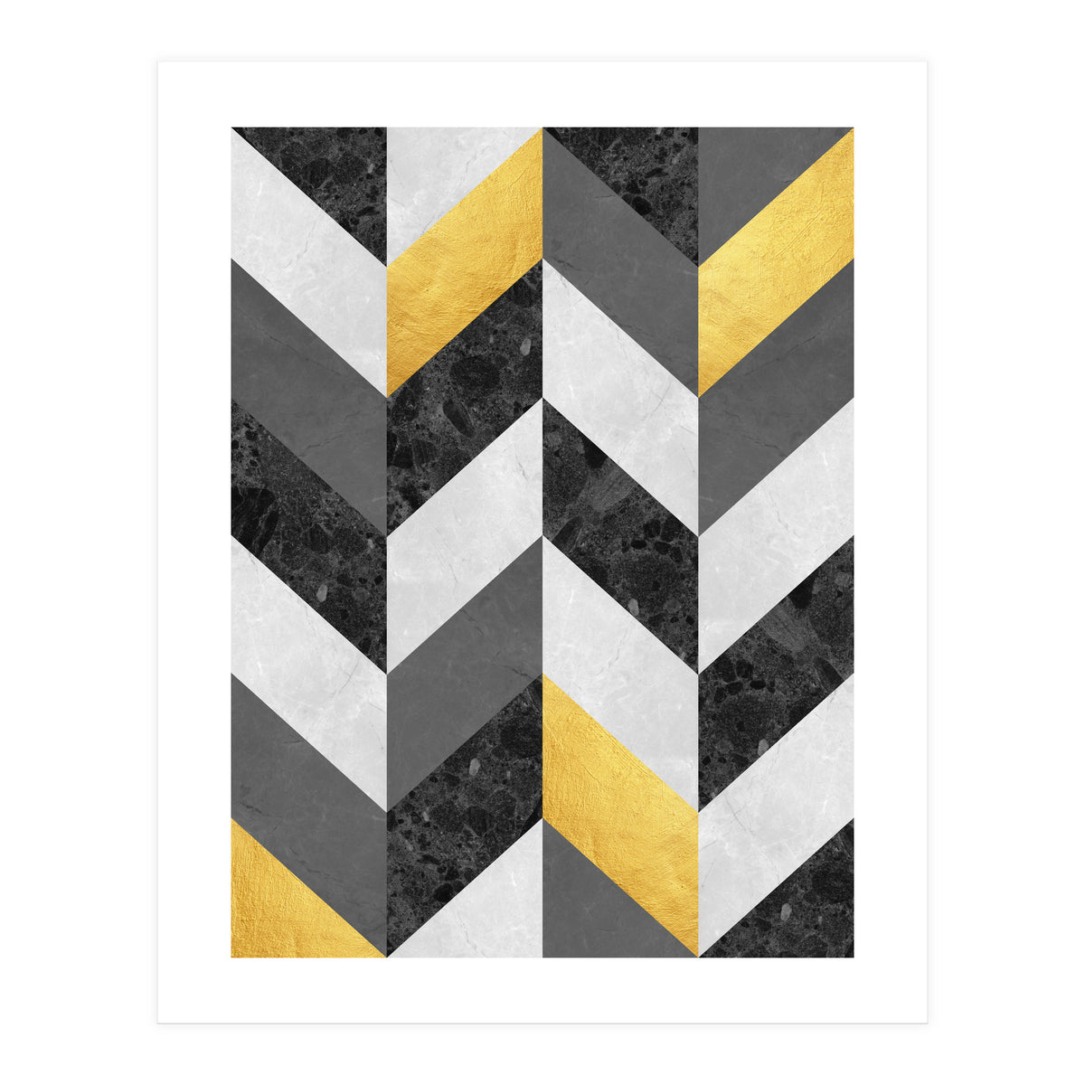 Chevron gold and marble (Print Only)