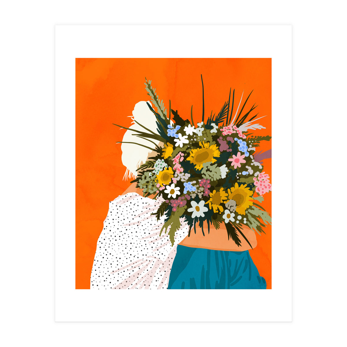 Happiness Is To Hold Flowers In Both Hands (Print Only)