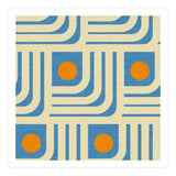 70s Curve Lines Blue Orange  (Print Only) thumbnail