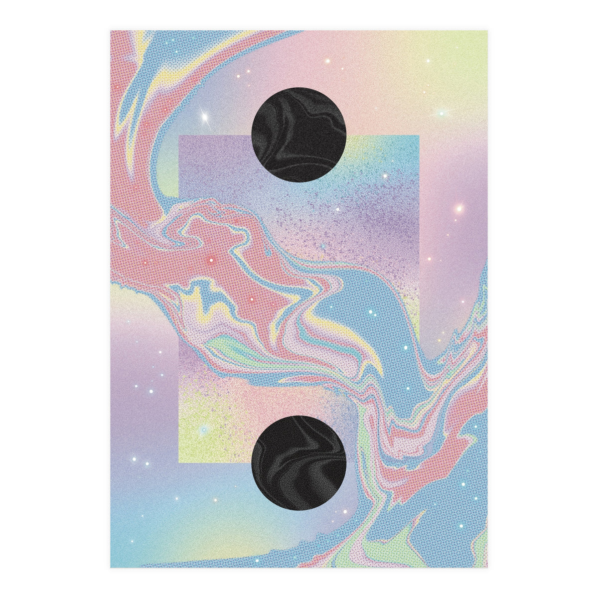 Pink Pastel Space Planet Yin Yang (Print Only)