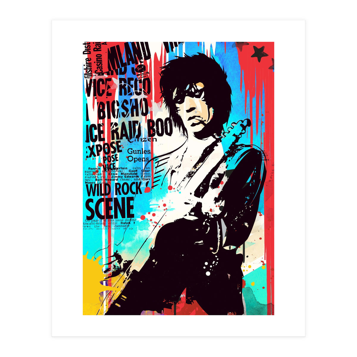 Keith Richards pop art poster (Print Only)