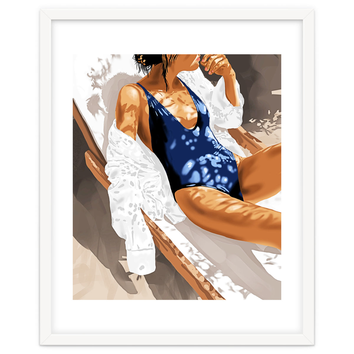 Girls Just Wanna Have Sun Painting, Woman Fashion Swim Beach Vacation Travel Summer Illustration
