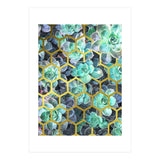 Succulents and Gold Geometric (Print Only) thumbnail