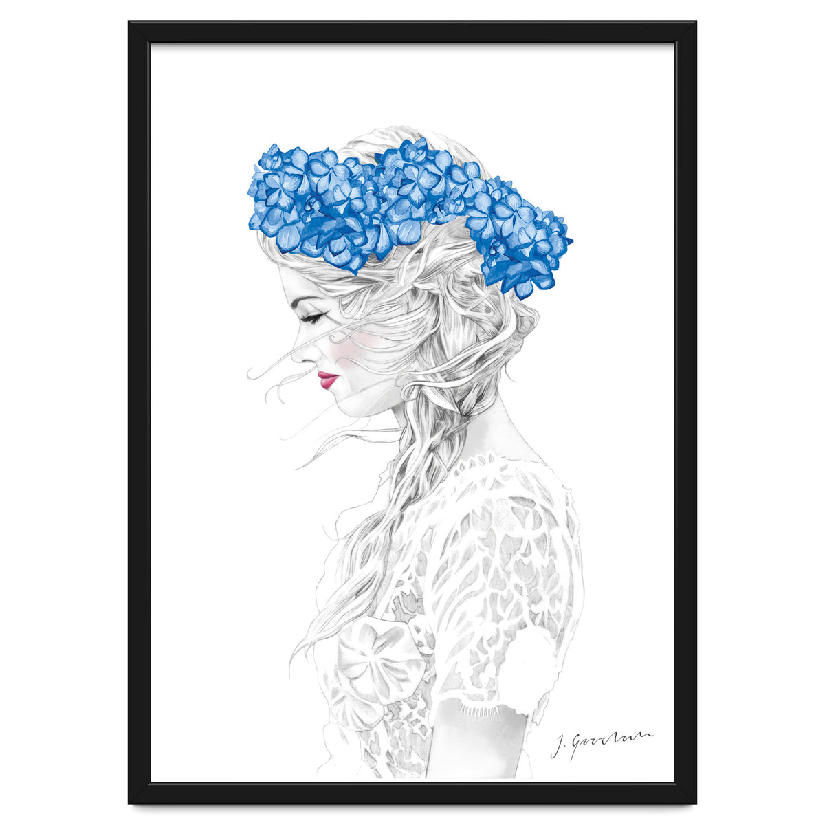 Blue Hydrangea Girl