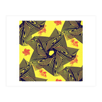 Black flowers on yellow background. (Print Only)