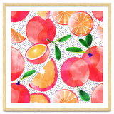 Citrus Tropical | Juicy Fruits Polka Dots | Food Orange Grapefruit Pink Watercolor Botanica thumbnail