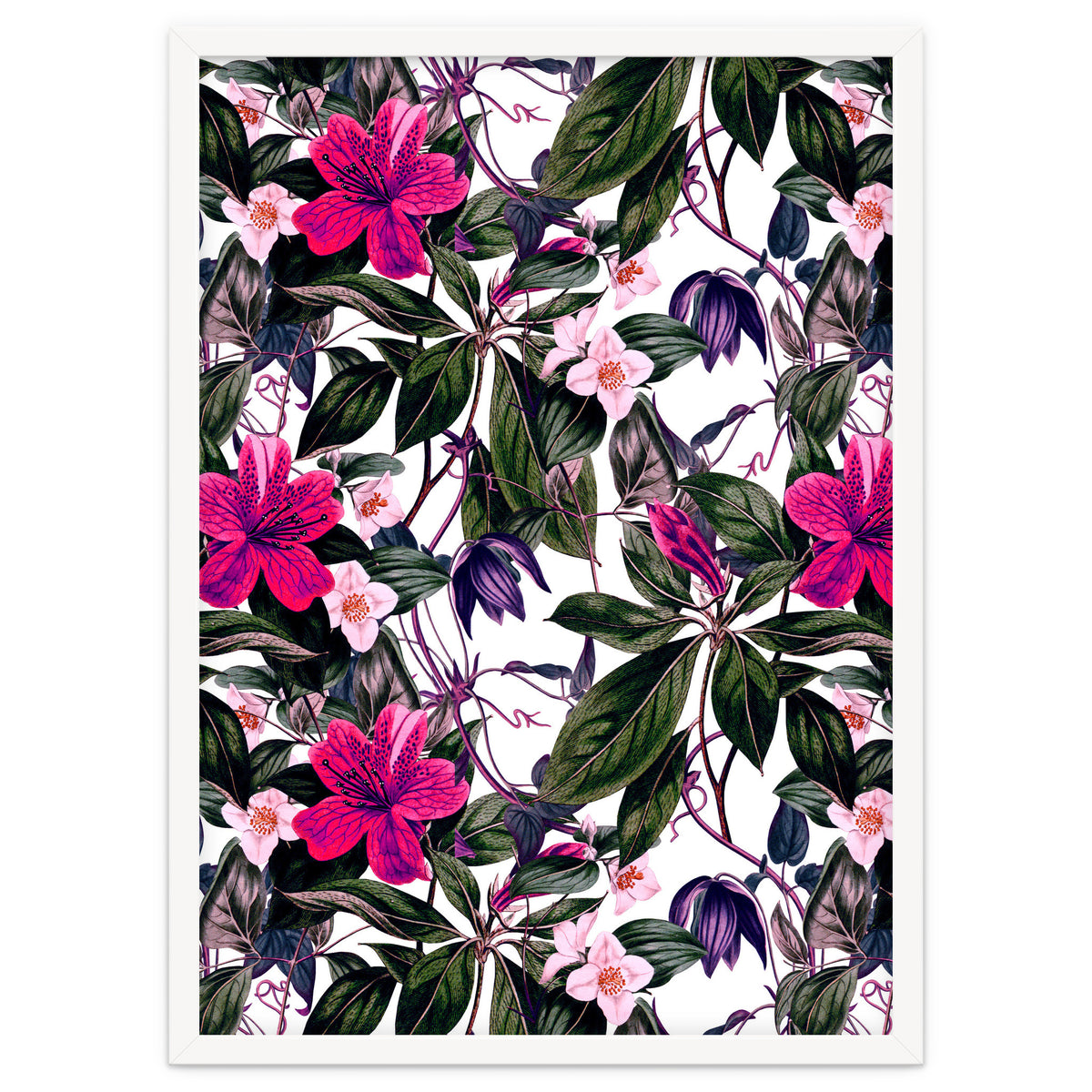 Pattern antique botanical flowers