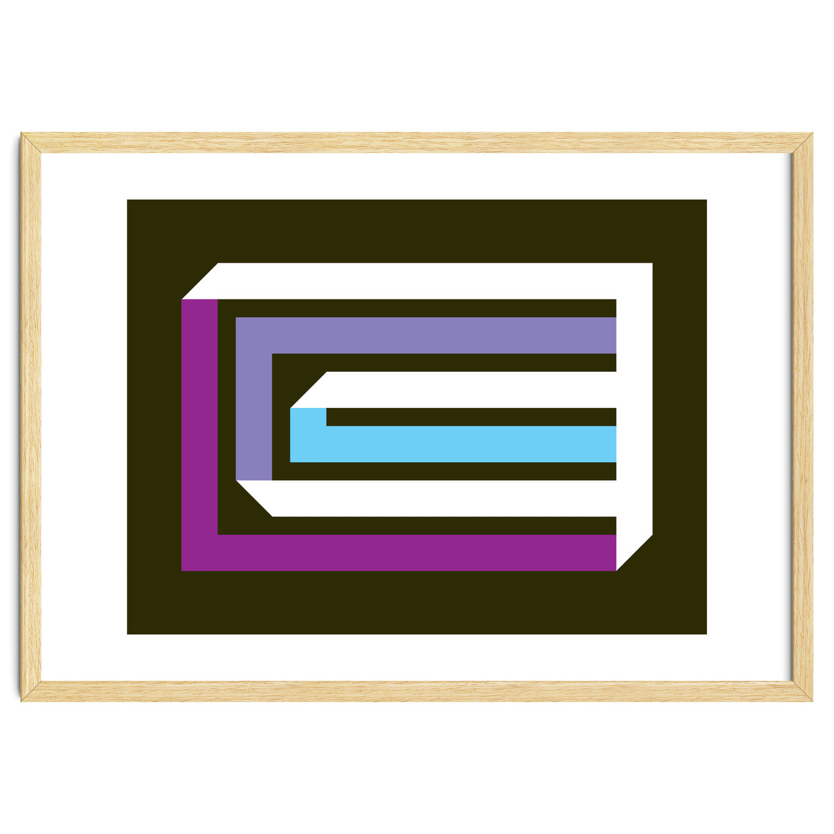 Geometric Shapes No. 35 -  brown, blue & lilac