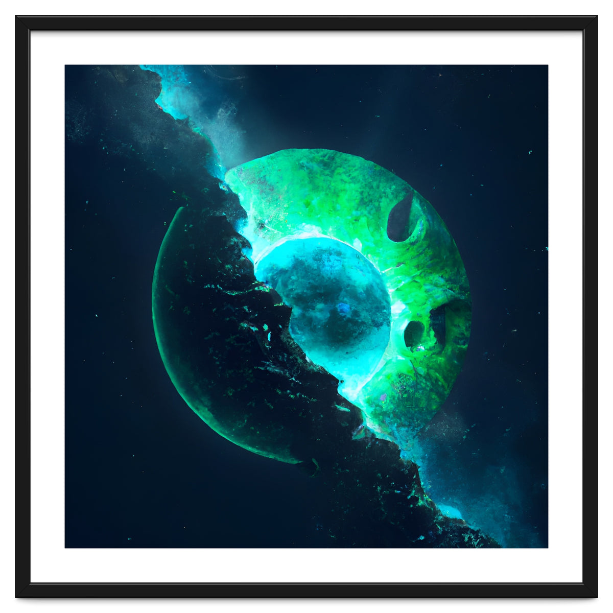 Emerald Lunar Core Cracking Open