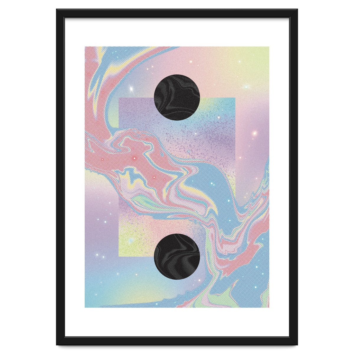 Pink Pastel Space Planet Yin Yang
