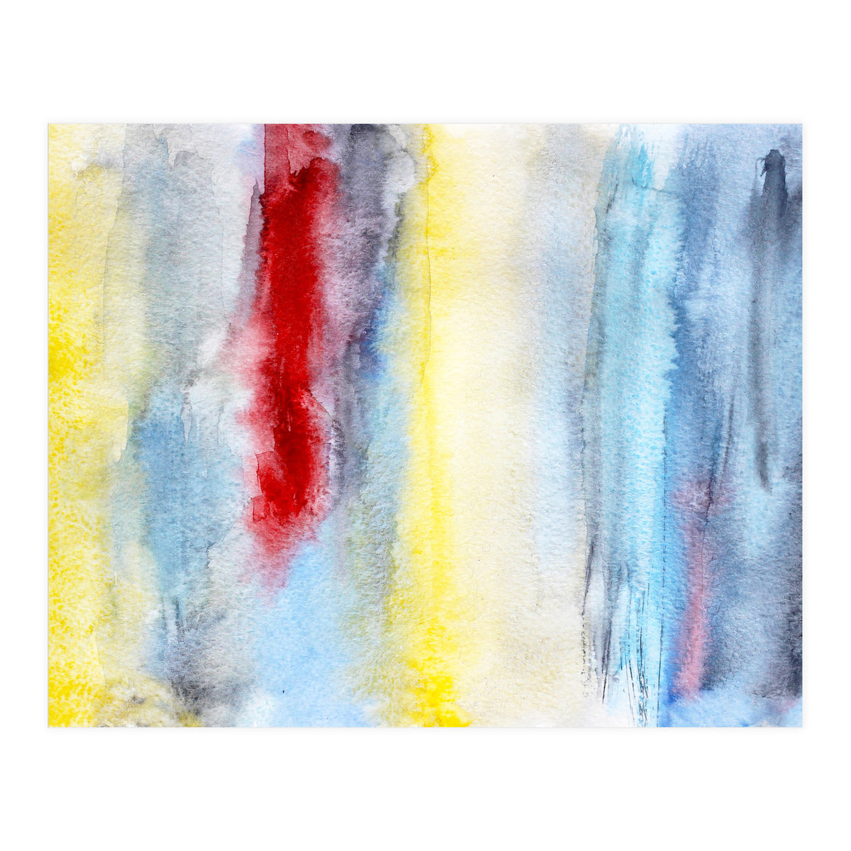 Touch of red || abstract watercolor (Print Only)