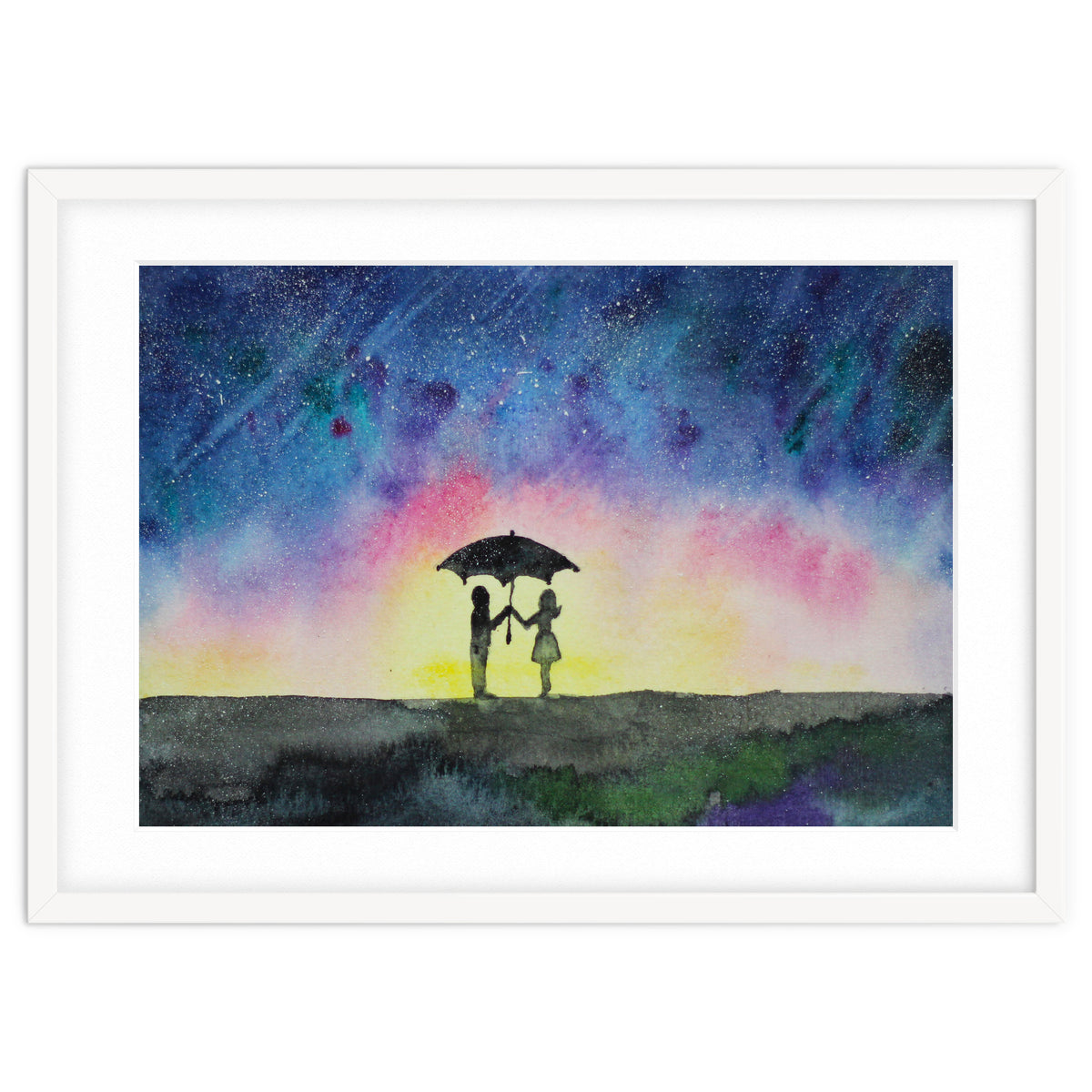 Under the star rain || watercolor