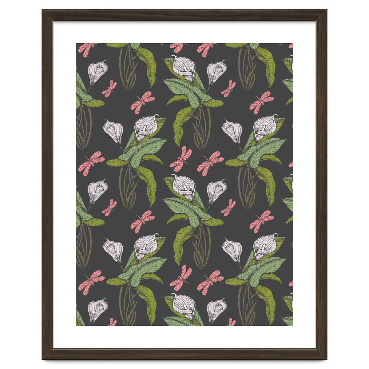 Hand drawn floral dark - 03