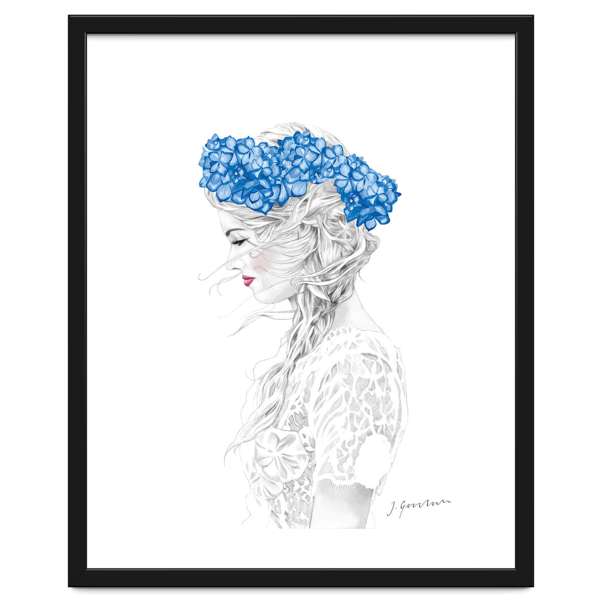 Blue Hydrangea Girl