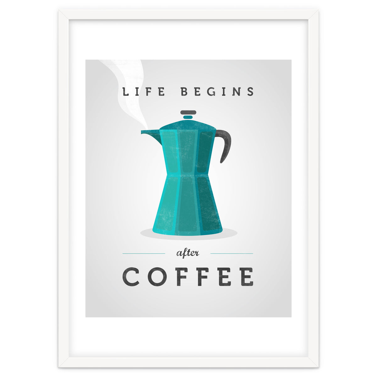 Life Begins After Coffee. Teal