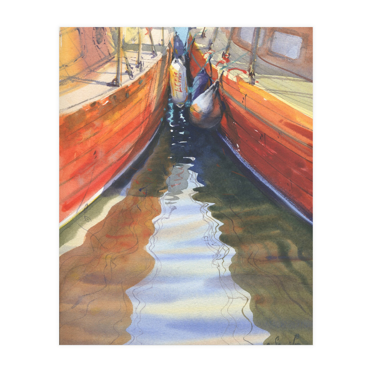 Yachts in the port (Print Only)