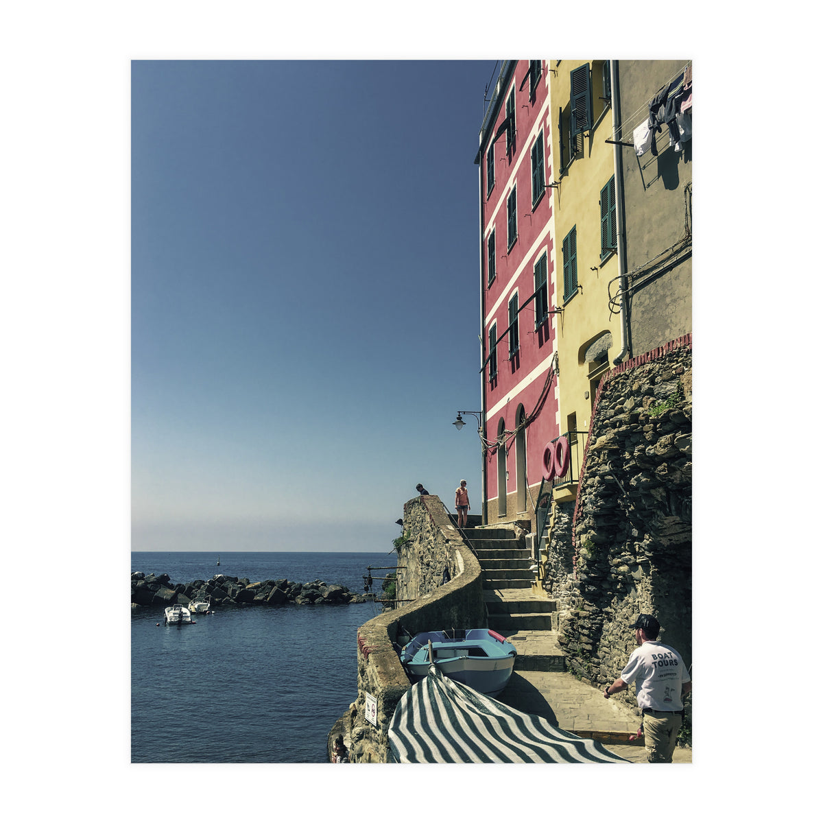 Cinque Terre Houses And Sea (Print Only)