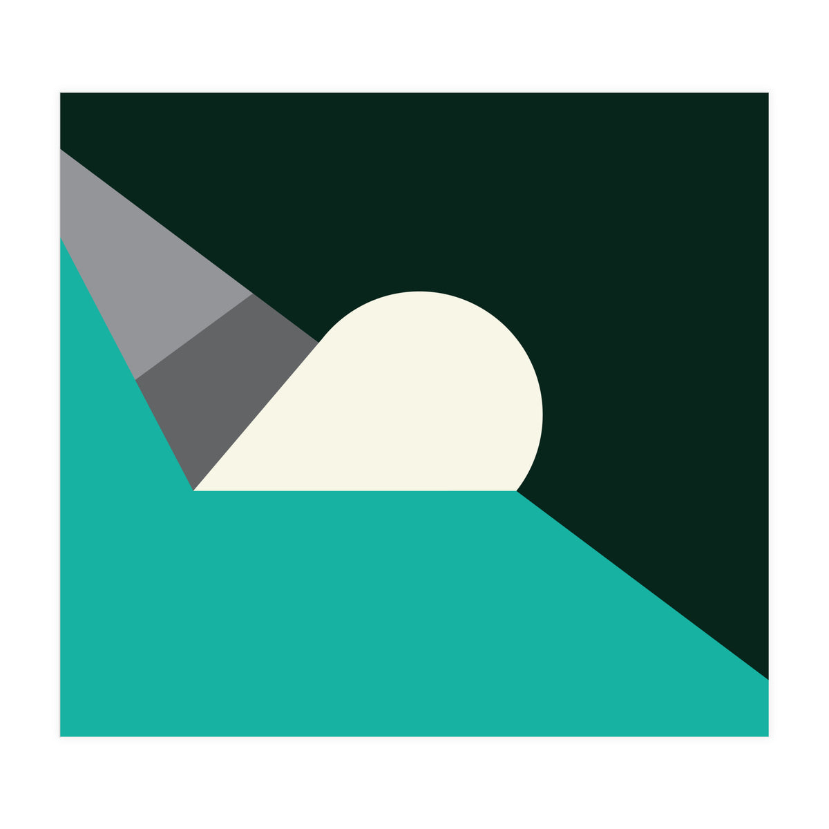 Geometric Shapes No. 56 - teal, grey & black (Print Only)