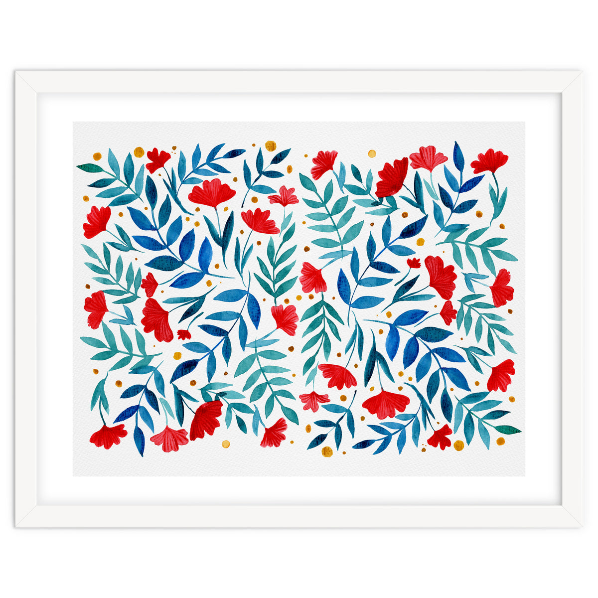 Magical garden - red and turquoise