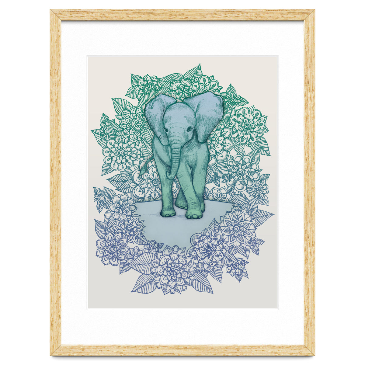 Emerald Elephant in the Lilac Evening