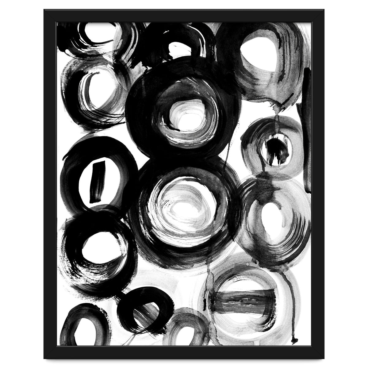 Black and White Ink Circles