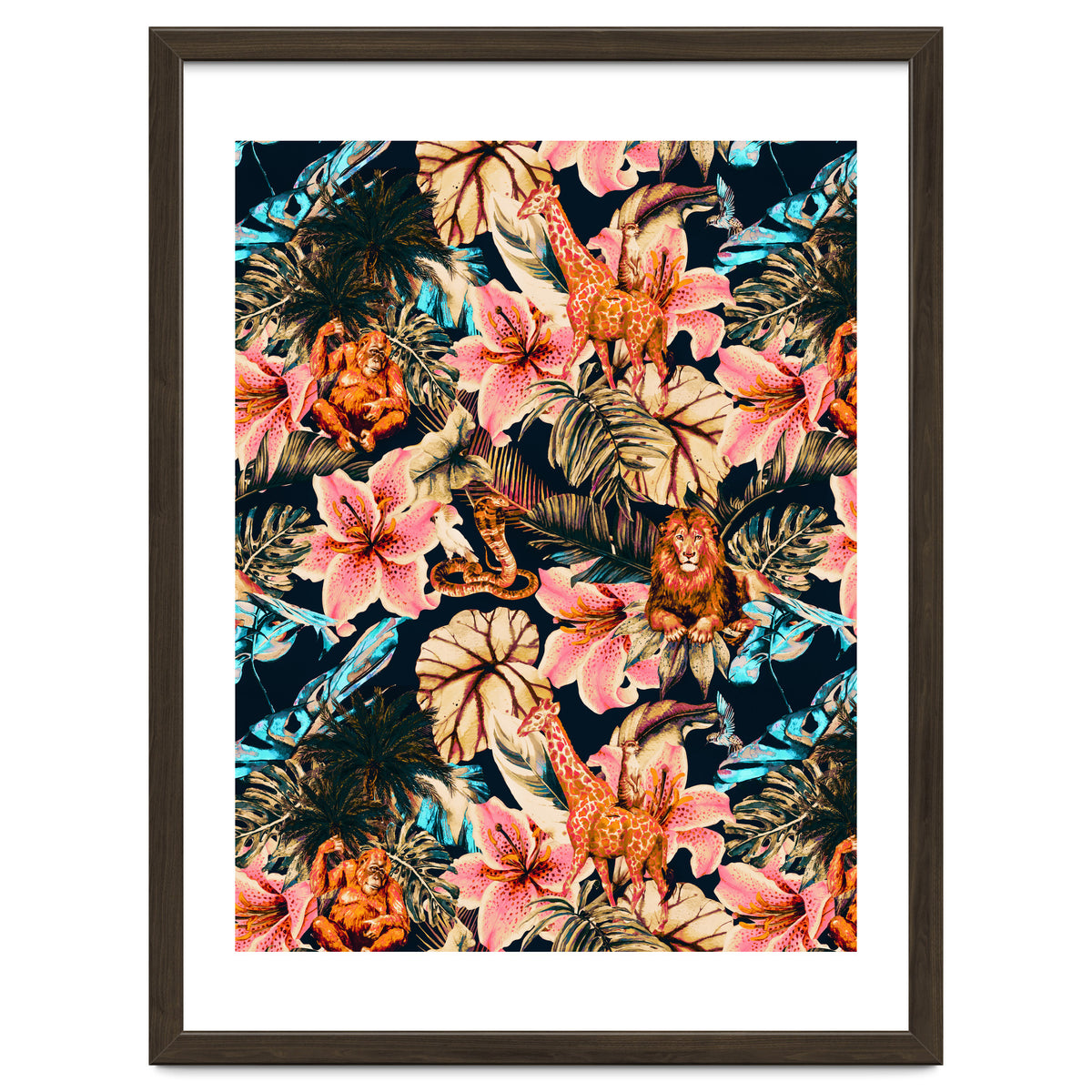 Wild animals in the dark of the jungle 02