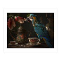 Parrot with a Tea Cup and Teapot (Print Only)