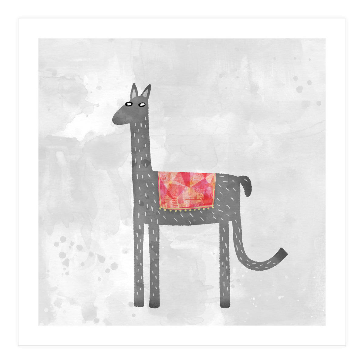 Llama With Fancy Blanket (Print Only)