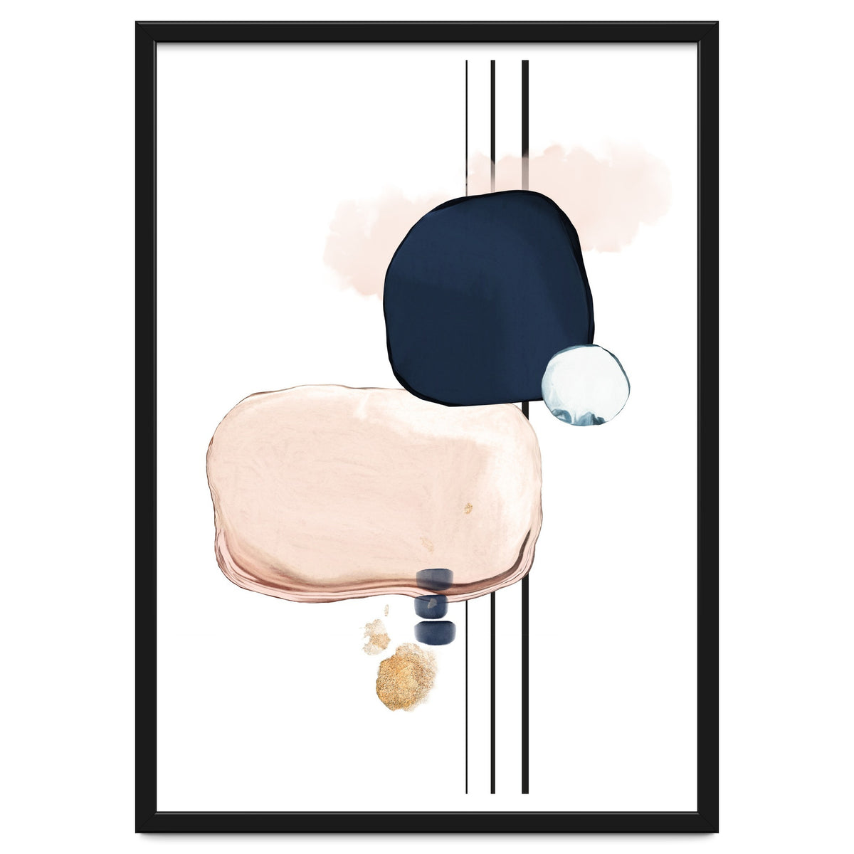 Abstract Study Blush and Navy Blue II