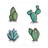 Kawaii Cute Cacti Desert Plants (Print Only) thumbnail