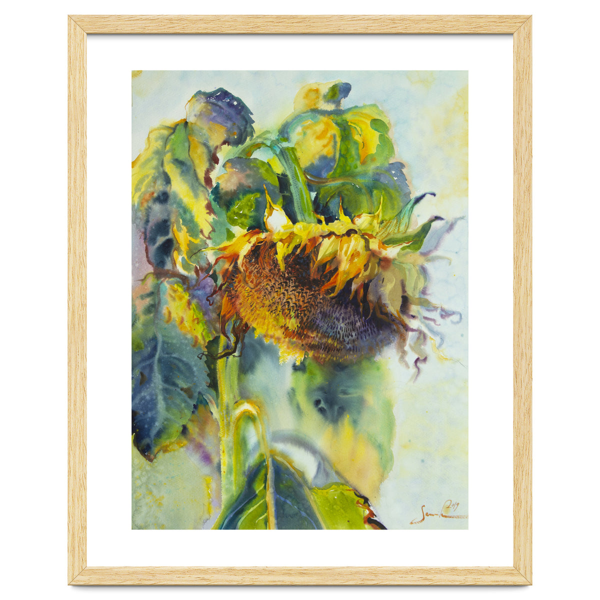 Sunflower Art. Sunny day sunflowers Art